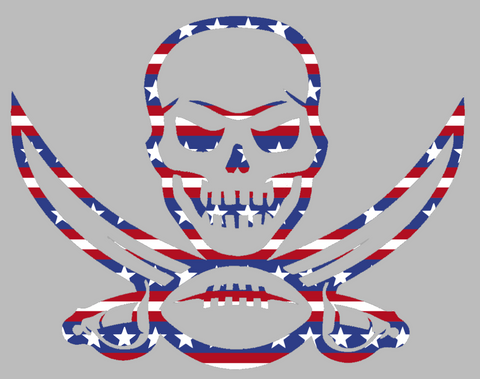Tampa Bay Buccaneers Stars & Stripes Alternate Logo USA American Flag Vinyl Decal PICK SIZE