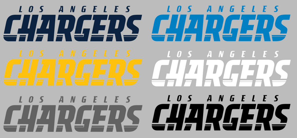 Los Angeles Chargers Retro Team Name Logo Premium DieCut Vinyl Decal PICK COLOR & SIZE