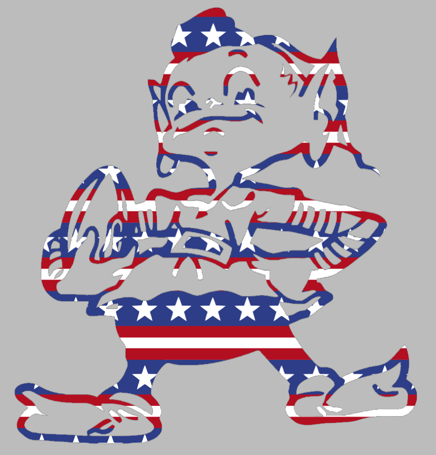 Cleveland Browns Stars & Stripes Brownie The Elf Logo USA American Flag Vinyl Decal PICK SIZE