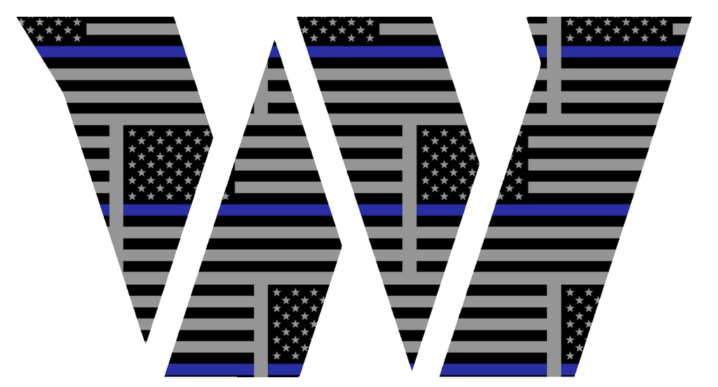 Washington Commanders Thin Blue Line Team Logo American Flag Premium DieCut Vinyl Decal PICK SIZE