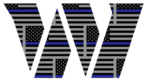 Washington Commanders Thin Blue Line Team Logo American Flag Premium DieCut Vinyl Decal PICK SIZE