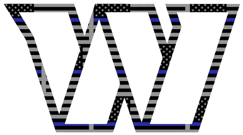 Washington Commanders Thin Blue Line Alternate Logo American Flag Premium DieCut Vinyl Decal PICK SIZE