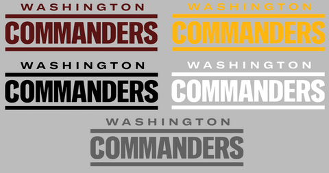 Washington Commanders Team Name Logo Premium DieCut Vinyl Decal PICK COLOR & SIZE