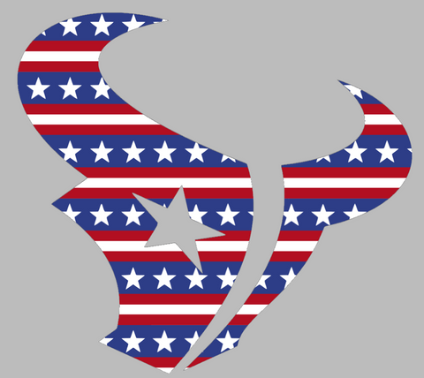Houston Texans Stars & Stripes Team Logo USA American Flag Vinyl Decal PICK SIZE
