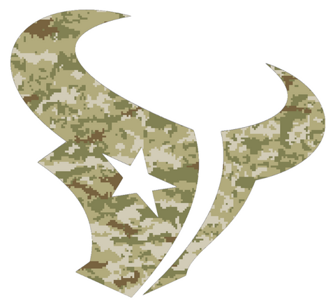 Houston Texans Salute to Service Team Logo Camouflage Camo Vinyl Decal PICK SIZE