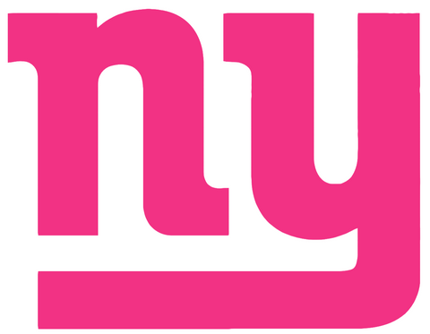 New York Giants HOT PINK Team Logo Premium DieCut Vinyl Decal PICK SIZE