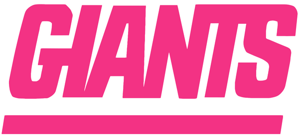 New York Giants HOT PINK Team Name Logo Premium DieCut Vinyl Decal PICK SIZE