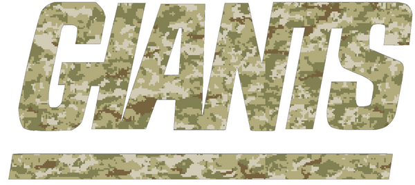 New York Giants Salute to Service Team Name Logo Camouflage Camo Vinyl Decal PICK SIZE
