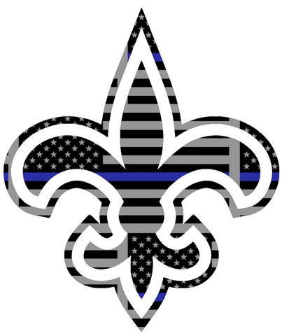 New Orleans Saints Thin Blue Line Alternate Logo American Flag Premium DieCut Vinyl Decal PICK SIZE