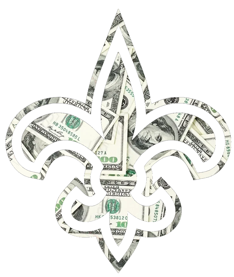 New Orleans Saints Money Print Alternate Logo Premium DieCut Vinyl Decal PICK SIZE