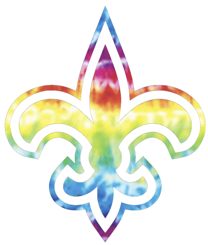 New Orleans Saints Crucial Catch Cancer Alternate Logo Tie Dye Vinyl Decal PICK SIZE