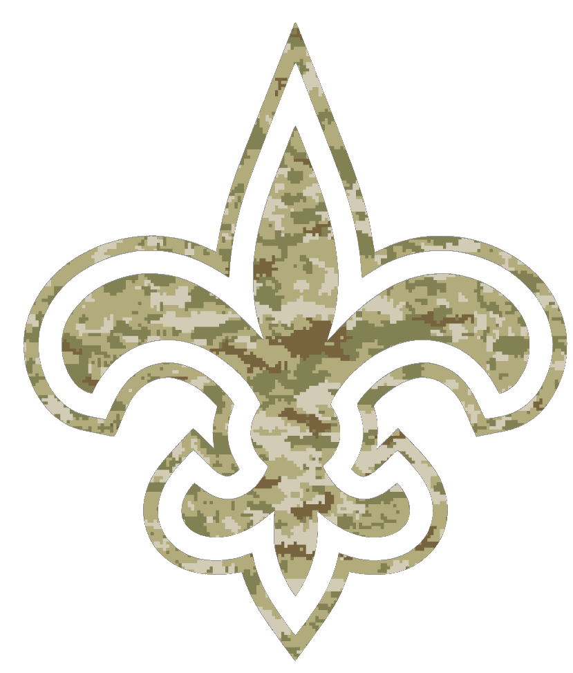New Orleans Saints Salute to Service Alternate Logo Camouflage Camo Vinyl Decal PICK SIZE