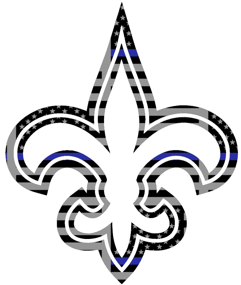 New Orleans Saints Thin Blue Line Team Logo American Flag Premium DieCut Vinyl Decal PICK SIZE