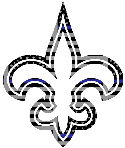 New Orleans Saints Thin Blue Line Team Logo American Flag Premium DieCut Vinyl Decal PICK SIZE