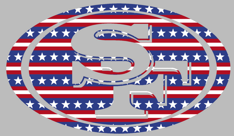 San Francisco 49ers Stars & Stripes Team Logo USA American Flag Vinyl Decal PICK SIZE