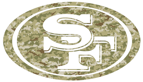 San Francisco 49ers Salute to Service Team Logo Camouflage Camo Vinyl Decal PICK SIZE
