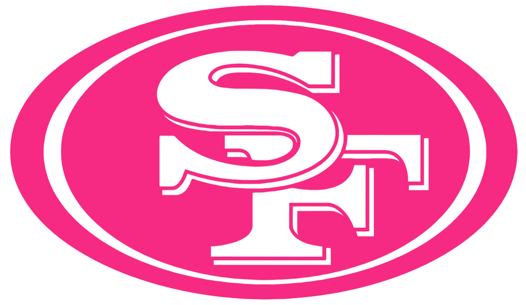 San Francisco 49ers Hot Pink Team Logo Premium DieCut Vinyl Decal PICK SIZE
