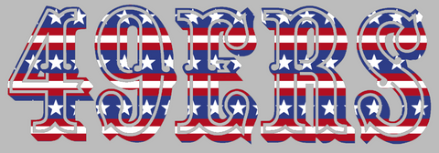 San Francisco 49ers Stars & Stripes Retro Throwback Logo USA American Flag Vinyl Decal PICK SIZE