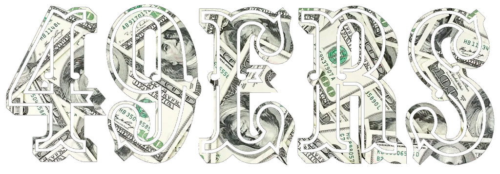 San Francisco 49ers Money Print Retro Throwback Logo Premium DieCut Vinyl Decal PICK SIZE