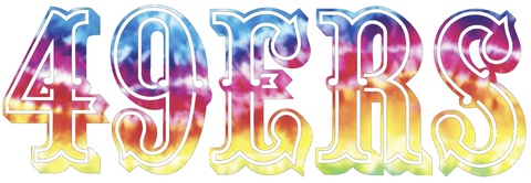 San Francisco 49ers Crucial Catch Cancer Retro Throwback Logo Tie Dye Vinyl Decal PICK SIZE
