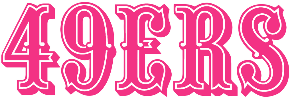 San Francisco 49ers Hot Pink Retro Throwback Logo Premium DieCut Vinyl Decal PICK SIZE