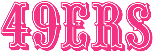 San Francisco 49ers Hot Pink Retro Throwback Logo Premium DieCut Vinyl Decal PICK SIZE