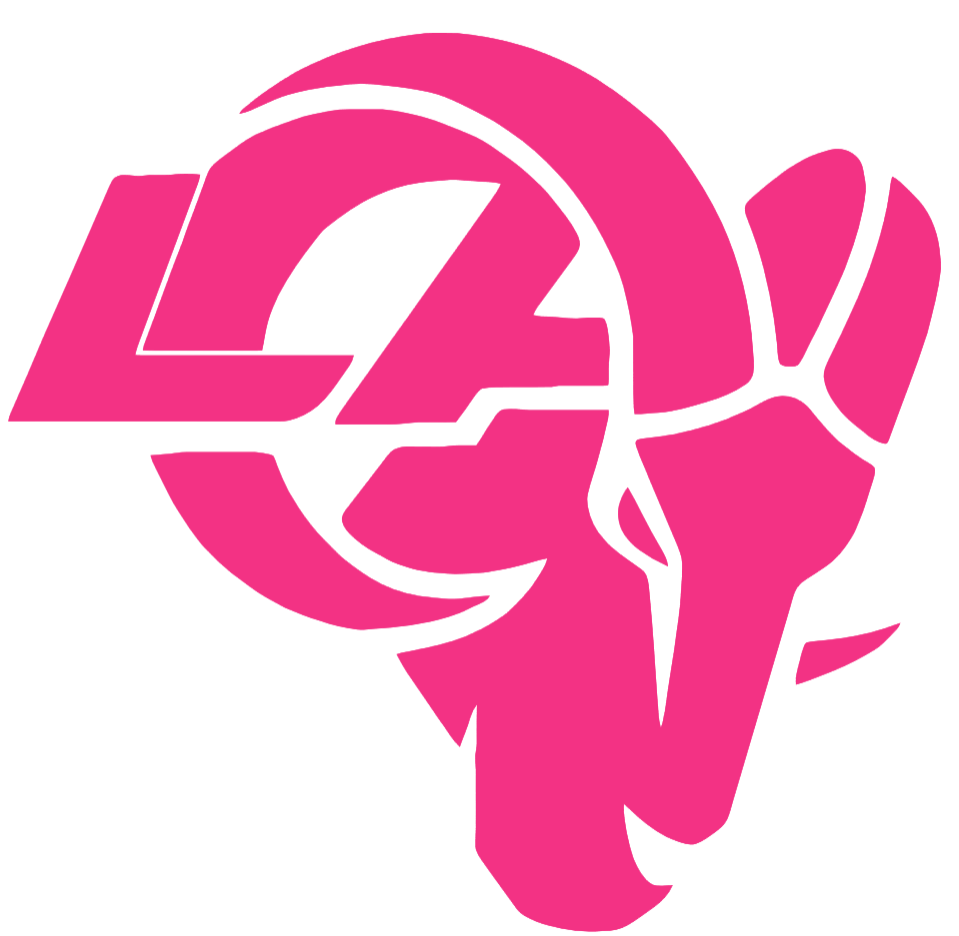 Los Angeles Rams LA HOT PINK Premium DieCut Vinyl Decal PICK SIZE