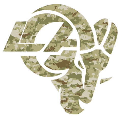Los Angeles Rams Salute to Service Alternate Logo Camouflage Camo Vinyl Decal PICK SIZE