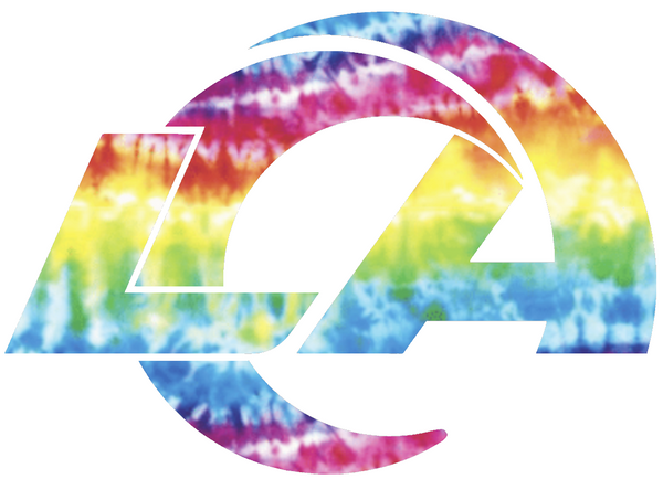 Los Angeles Rams Crucial Catch Cancer Team Logo Tie Dye Vinyl Decal PICK SIZE