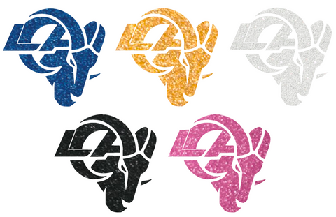 Los Angeles Rams Metallic Sparkle Alternate Logo Premium DieCut Vinyl Decal PICK COLOR & SIZE