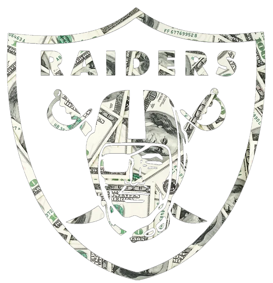 Oakland Raiders Money Print Team Logo Premium DieCut Vinyl Decal PICK SIZE