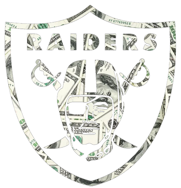 Las Vegas Raiders Money Print Team Logo Premium DieCut Vinyl Decal PICK SIZE