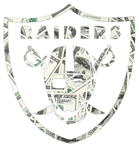 Oakland Raiders Money Print Team Logo Premium DieCut Vinyl Decal PICK SIZE