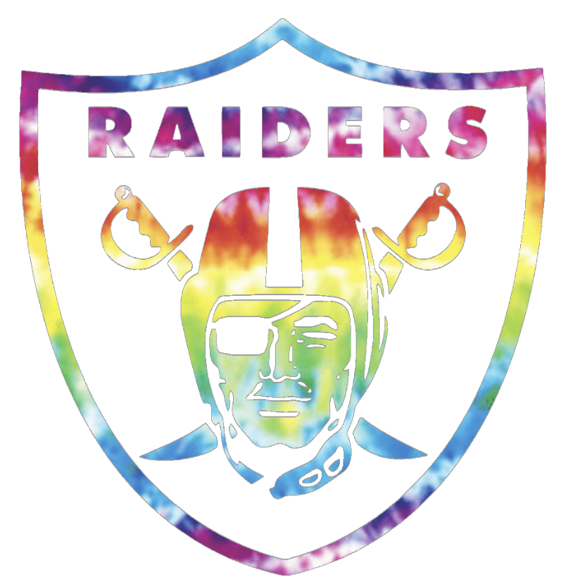 Las Vegas Raiders Crucial Catch Cancer Team Logo Tie Dye Vinyl Decal PICK SIZE