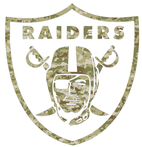 Las Vegas Raiders Salute to Service Team Logo Camouflage Camo Vinyl Decal PICK SIZE