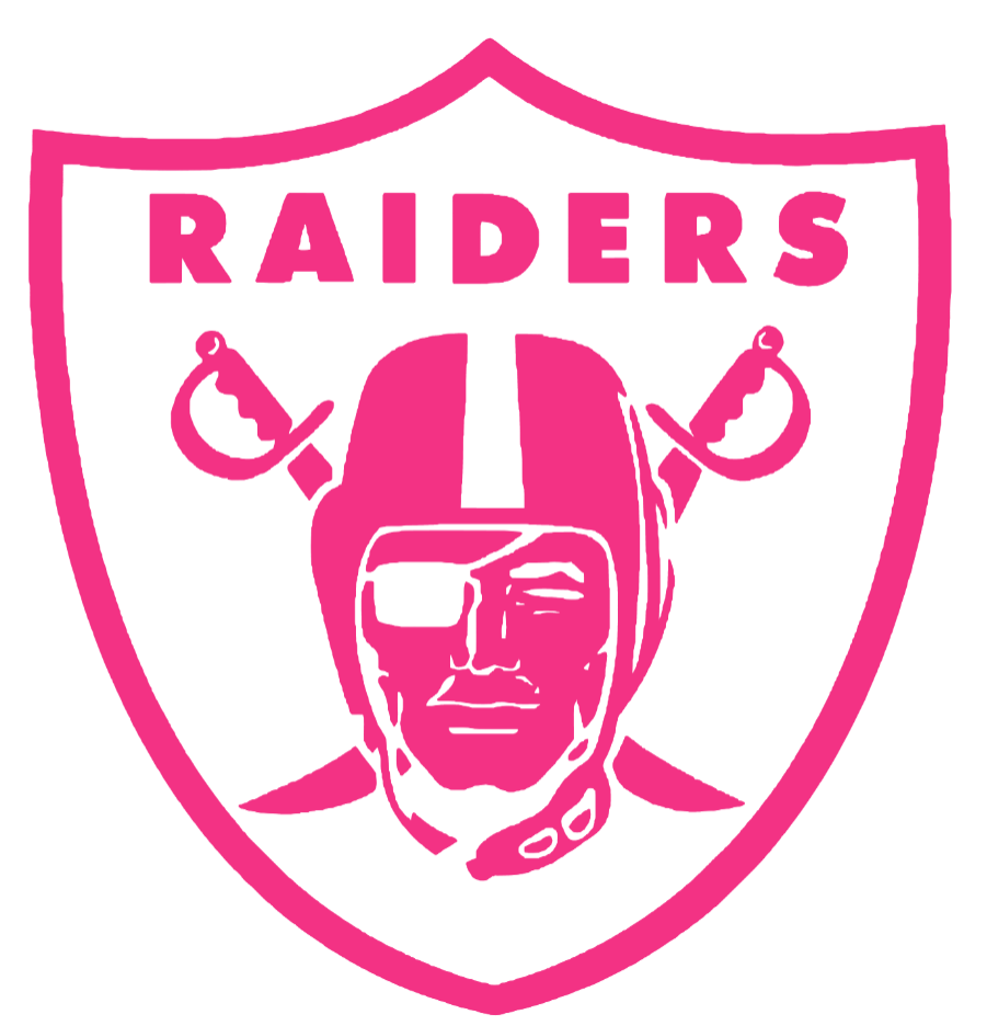 Las Vegas Raiders Hot Pink Team Logo Premium DieCut Vinyl Decal PICK SIZE