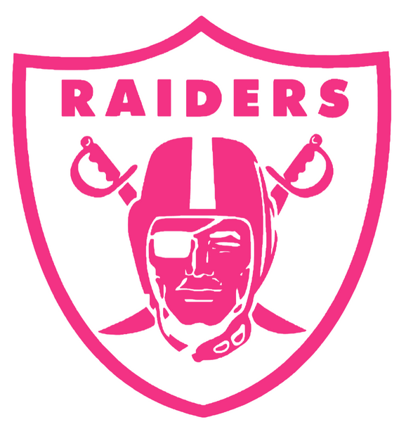 Las Vegas Raiders HOT PINK Team Logo DieCut Vinyl Decal PICK SIZE