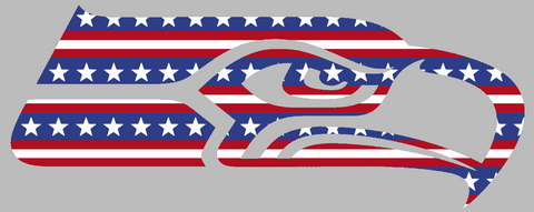 Seattle Seahawks Stars & Stripes Team Logo USA American Flag Vinyl Decal PICK SIZE