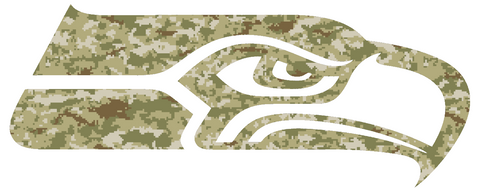 Seattle Seahawks Salute to Service Team Logo Camouflage Camo Vinyl Decal PICK SIZE