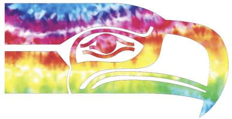 Seattle Seahawks Crucial Catch Cancer Retro Throwback Logo Tie Dye Vinyl Decal PICK SIZE