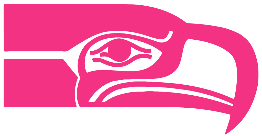 Seattle Seahawks HOT PINK Retro Throwback Logo Premium DieCut Vinyl Decal PICK SIZE