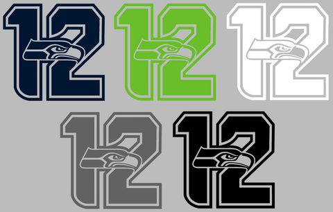 Seattle Seahawks 12th Man Logo Premium DieCut Vinyl Decal PICK COLOR & SIZE