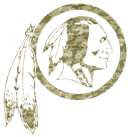 Washington Redskins Salute to Service Retro Throwback Logo Camouflage Camo Vinyl Decal PICK SIZE