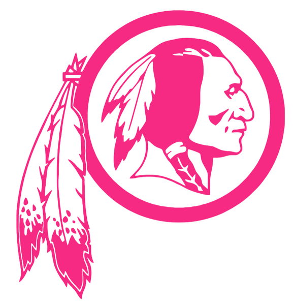 Washington Redskins HOT PINK Retro Throwback Logo Premium DieCut Vinyl Decal PICK SIZE