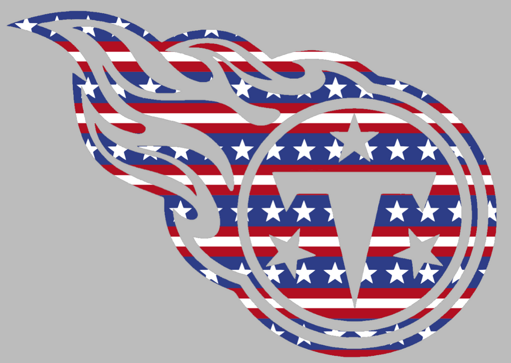 Tennessee Titans Stars & Stripes Team Logo USA American Flag Vinyl Decal PICK SIZE