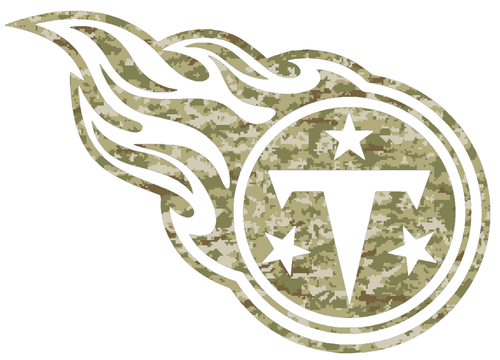 Tennessee Titans Salute to Service Team Logo Camouflage Camo Vinyl Decal PICK SIZE
