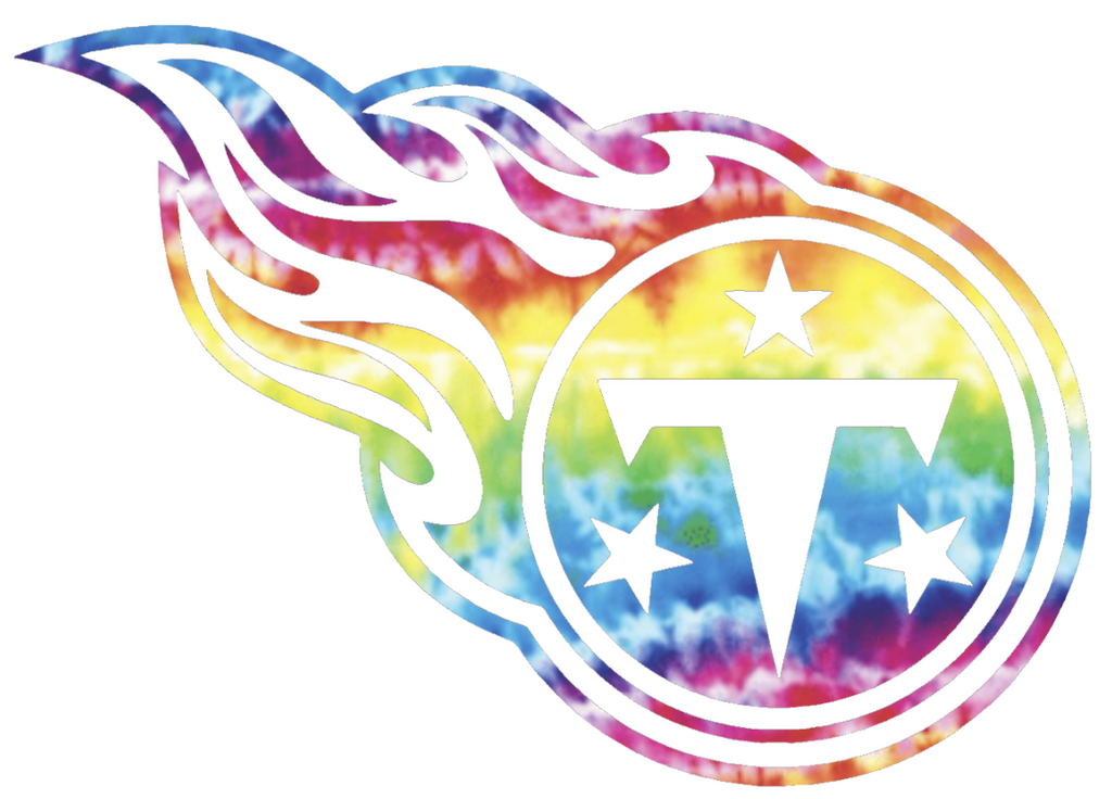 Tennessee Titans Crucial Catch Cancer Team Logo Tie Dye Vinyl Decal PICK SIZE