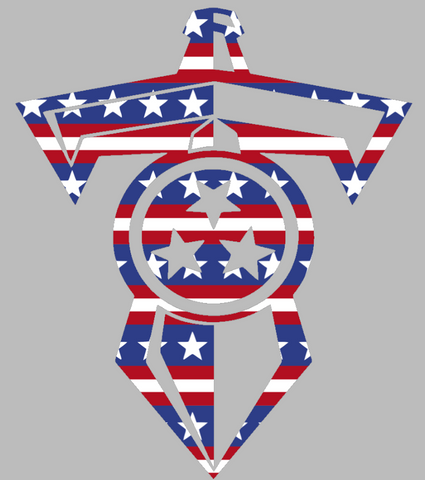 Tennessee Titans Stars & Stripes Sword Logo USA American Flag Vinyl Decal PICK SIZE