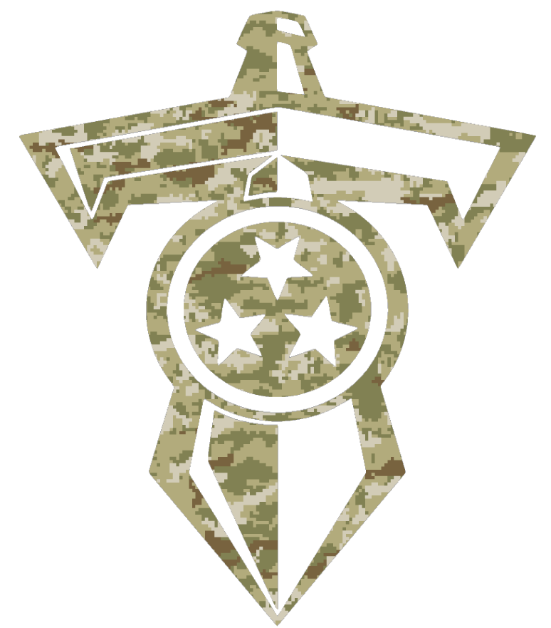 Tennessee Titans Salute to Service Sword Logo Camouflage Camo Vinyl Decal PICK SIZE