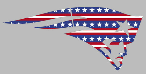 New England Patriots Stars & Stripes Team Logo USA American Flag Vinyl Decal PICK SIZE
